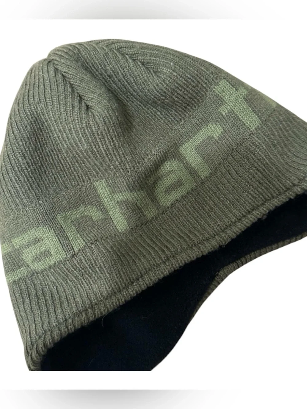 😎New Carhartt Youth Kids Boys Olive Green Logo Beanie Fall Winter Hat
